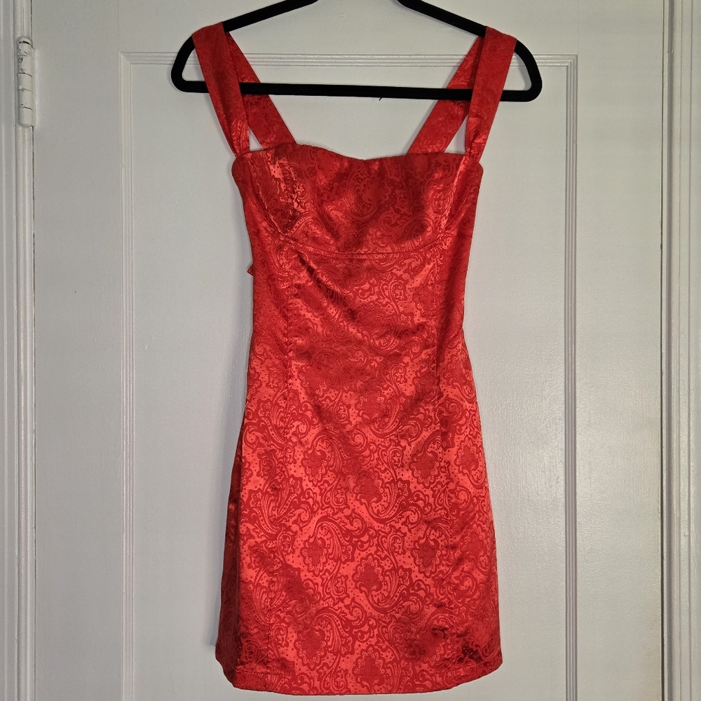 Lucy in the Sky Red Jacquard Dress - Women's Small Wedding Guest Dress